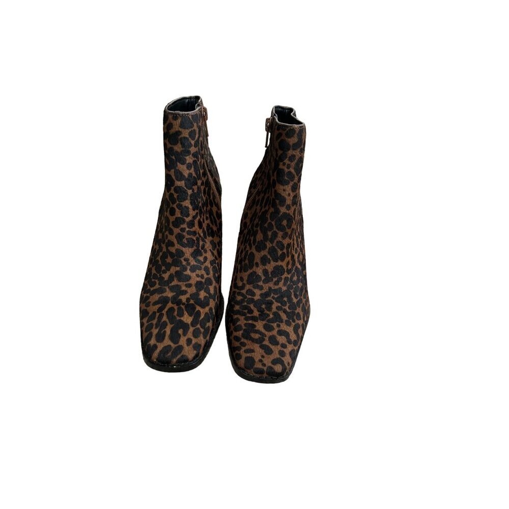 Gibson Latimer 7M Leopard Print Ankle Boots With 3-Inch Block Heel & Side Zipper - Picture 13 of 15